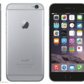 Mẫu iPhone 6 màu bạc 3d