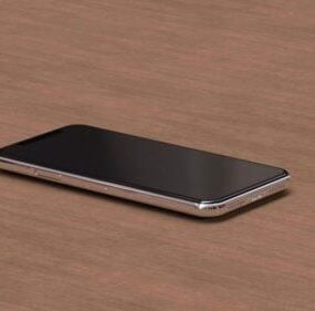Iphone X Argent modèle 3D