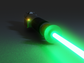 Lightsaber Green Light 3d model