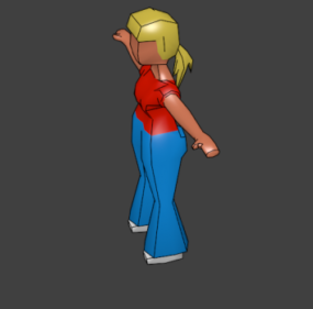 Girl Character In Party 3d model