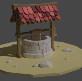 Lowpoly Old Well 3d model