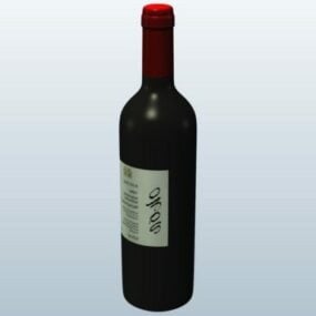 Green Wine Bottle 3d model