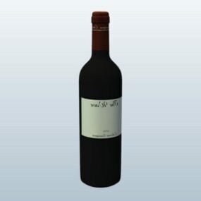 Kitchen Wine Bottle V2 3d model