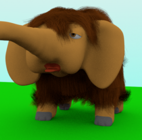 Çizgi film mamut 3d modeli