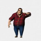Personagem de desenho animado de homem gordo V1