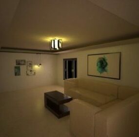 Modello 3d della decorazione semplice del soggiorno principale