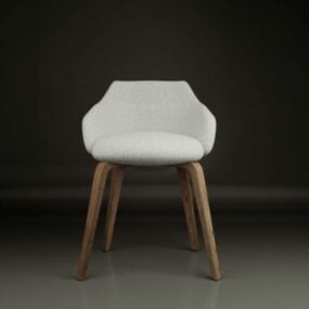 Nowoczesne krzesło z niskim oparciem V1 Model 3D