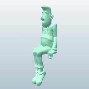 Chlap sedící postava 3D model