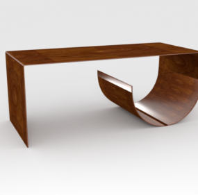 Modern Table Curved Leg 3d model