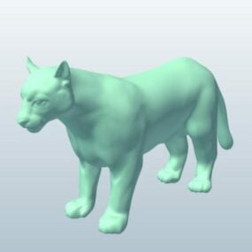 Mountain Lion Lowpoly 3d model