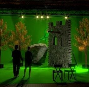 Escena de escenario de película de estudio modelo 3d