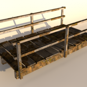 Oude houten brug V1 3D-model