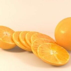 फल संतरे के स्लाइस 3डी मॉडल