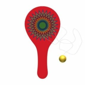 Red Paddle Ball 3d model