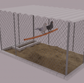 Pigeons In Cage 3d model