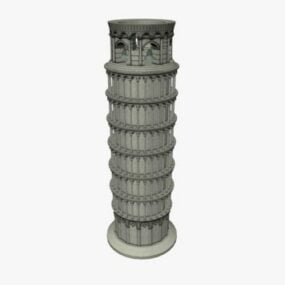 مدل سه بعدی ساختمان برج پیزا