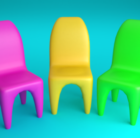 Plastic Kid Chair 3d model