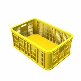 Plastic Yellow Fruit Crate 3d model