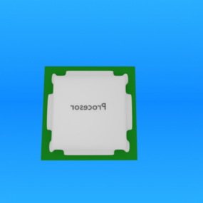 Modelo 3d do processador CPU
