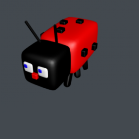 Red Ladybug Cartoon Character 3d model