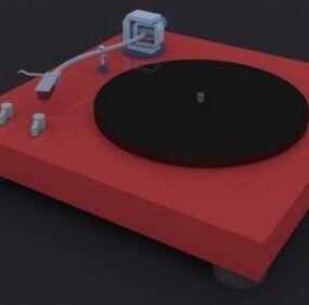 Red Turntable Device 3d model