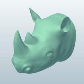 3д модель скульптуры головы носорога