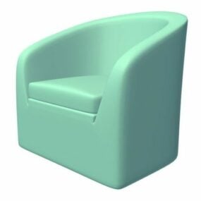 Pyöristetty Smooth Reception Chair 3D-malli