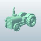 Lowpoly Farm Tractor Vehicle
