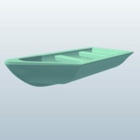 Row Boat Wooden Material 3d model