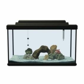Modello 3d dell'acquario di acqua salata