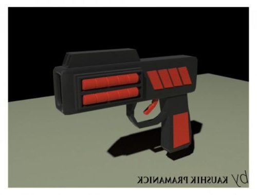 Pistola roja de ciencia ficción