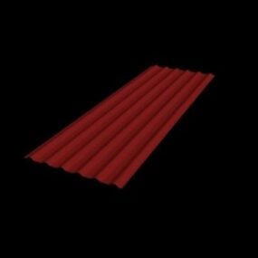 3D model červené kovové střechy