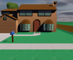 Diseño de la casa Simpson modelo 3d