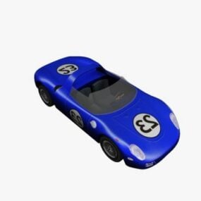 3д модель гоночного автомобиля синего цвета