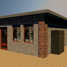 نموذج تصميم منزل بلدة صغيرة ثلاثي الأبعاد
