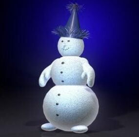 Modelo 3D do boneco de neve branco