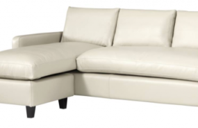 Canapé d'angle en cuir beige modèle 3D
