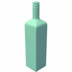 Quadratische Alkoholflasche, druckbares 3D-Modell