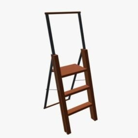 Wooden Step Ladder 3d model