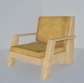 Study Chair Wooden 3d model
