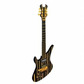 Modello 3d dorato della chitarra Synyster