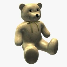 โมเดล 3 มิติตุ๊กตาหมีสีเบจ