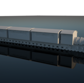 Buharlı Tren Aracı Karikatür Tarzı 3D model