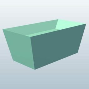Lixeira Cubo Retangular Modelo 3D