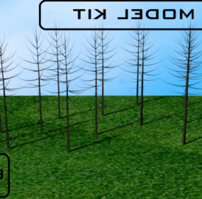 نموذج منظر طبيعي للأشجار الجافة ثلاثي الأبعاد