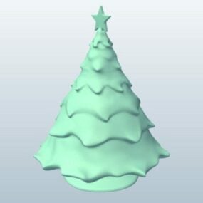 Lowpoly דגם 3D של עץ אורן חג המולד