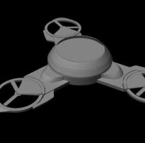 Mô hình 3d Drone ba cánh quạt
