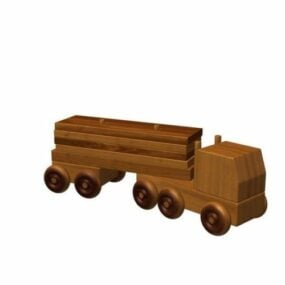 لعبة الشاحنة الخشبية نموذج ثلاثي الأبعاد