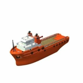 铁拖船3d模型