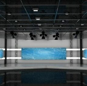 TV-studiohuoneen 3d-malli